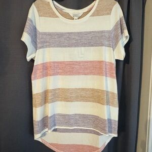 Market & Spruce Multicolor Striped Short Sleeve Top